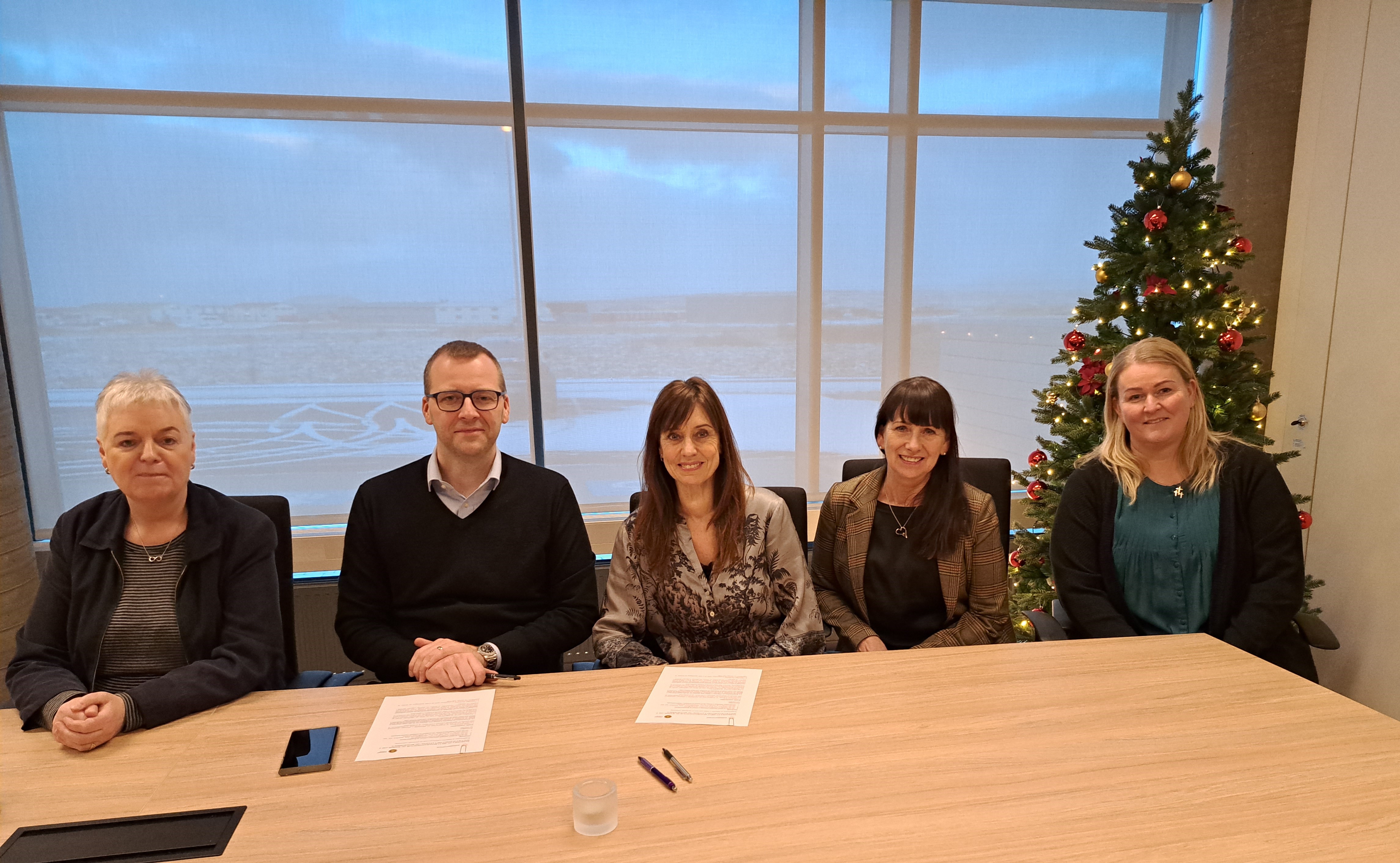 Frá vinstri, Anna Guðrún Edvardsdóttir, Arnar Már Elíasson, Hólmfríður Sveinsdóttir, Sigríður Elín Þórðardóttir og Hanna Dóra Björnsdóttir